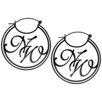 Nightwish Créoles Noires Logo Créoles noires avec logo Nightwish sur fond blanc