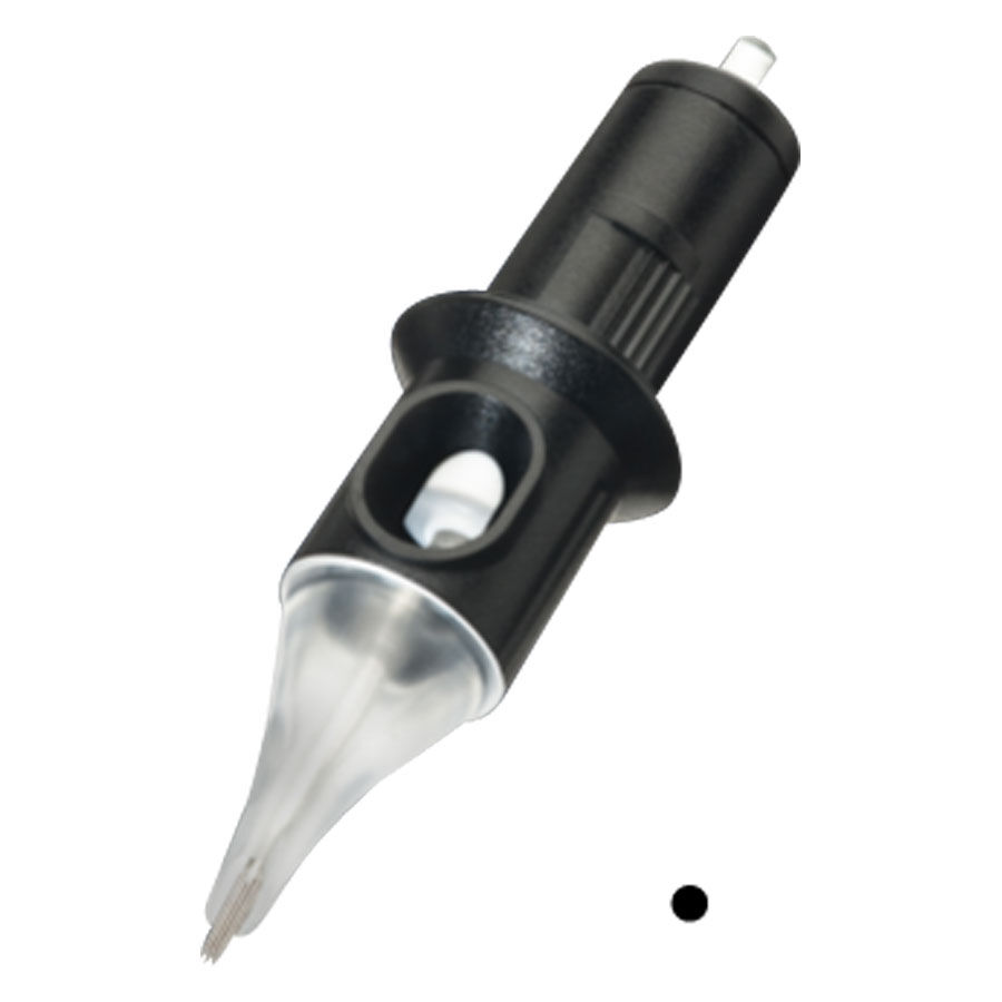 Cheyenne Liner tête d'aiguille 1 aiguille 0,4 mm Tête d'aiguille noire Cheyenne Liner avec 1 aiguille, 0,4 mm d'épaisseur sur fond blanc