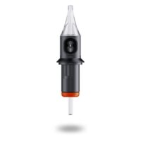 Cheyenne Open Liner Module de Tatouage Module de tatouage noir avec embout transparent sur fond blanc