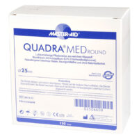 Quadra Med Rond Pansement 25mm Emballage blanc avec détails bleus pour Quadra Med Rond Pansement 25mm