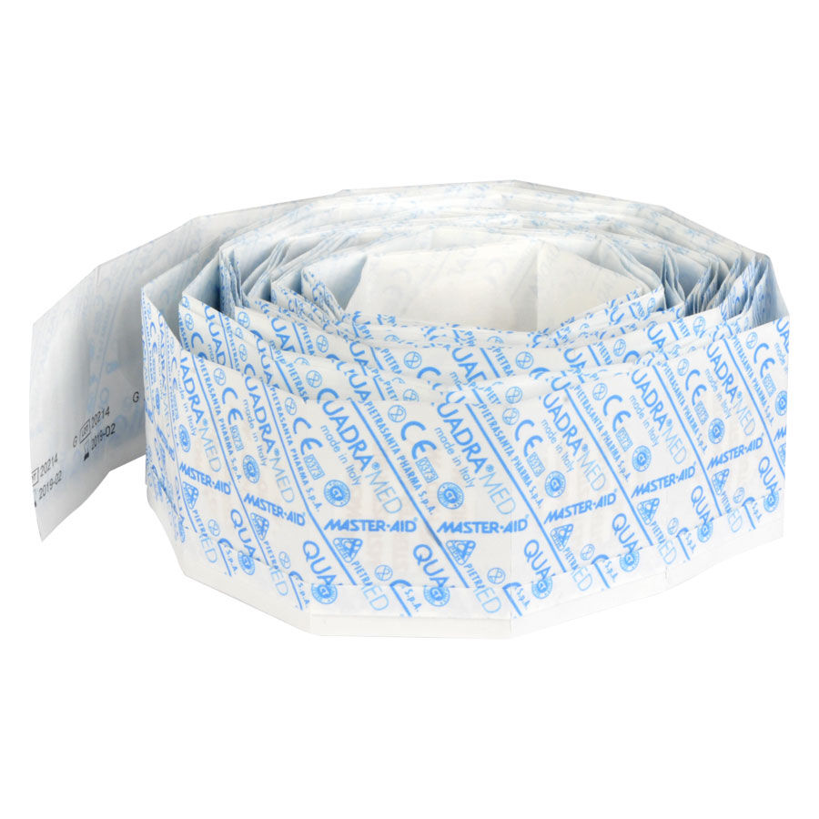 Quadra Med Rond de Wildcat Bandages ronds blancs et bleus de Master Aid enroulés