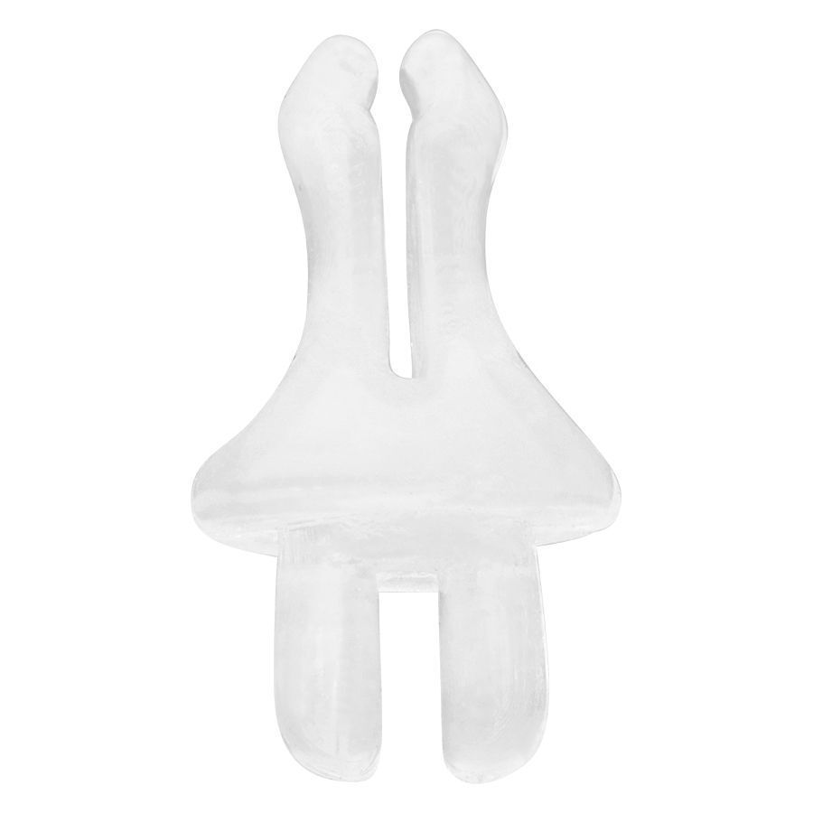 Clip transparent en bioplastique pour présentoirs Clip transparent en bioplastique de 0,8 mm d'épaisseur sur fond blanc