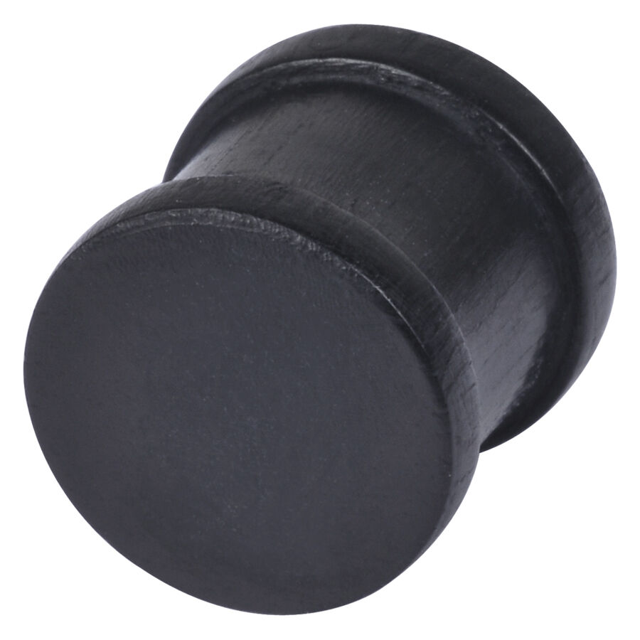 Plug concave en bois de fer Plug en bois concave noir sur fond blanc