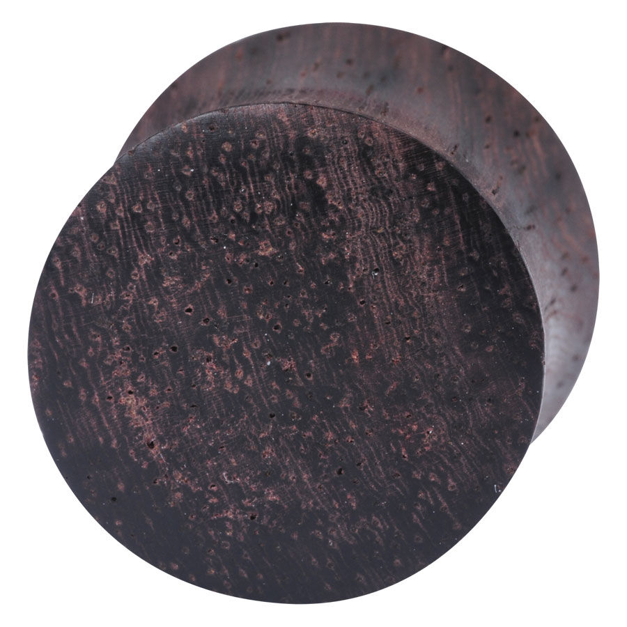 Plug en bois de rose noir - Wildcat Plug rond en bois de rose noir avec grain naturel sur fond blanc