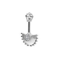 Barbell vertical hélice argent avec cristal Barbell vertical hélice en argent avec cristal clair sur fond blanc