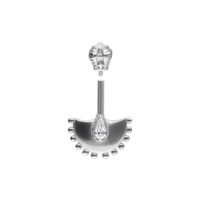 Barbell hélice argent avec cristal Barbell hélice argent avec pierre cristalline sur fond blanc