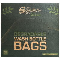 Sacs à bouteilles biodégradables paquet de 100 Emballage vert foncé des sacs à bouteilles biodégradables avec écriture dorée