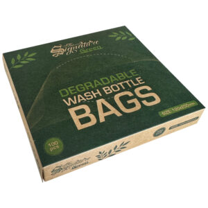 Boîte verte avec sacs Washbottle biodégradables de Wildcat, 100 pièces
