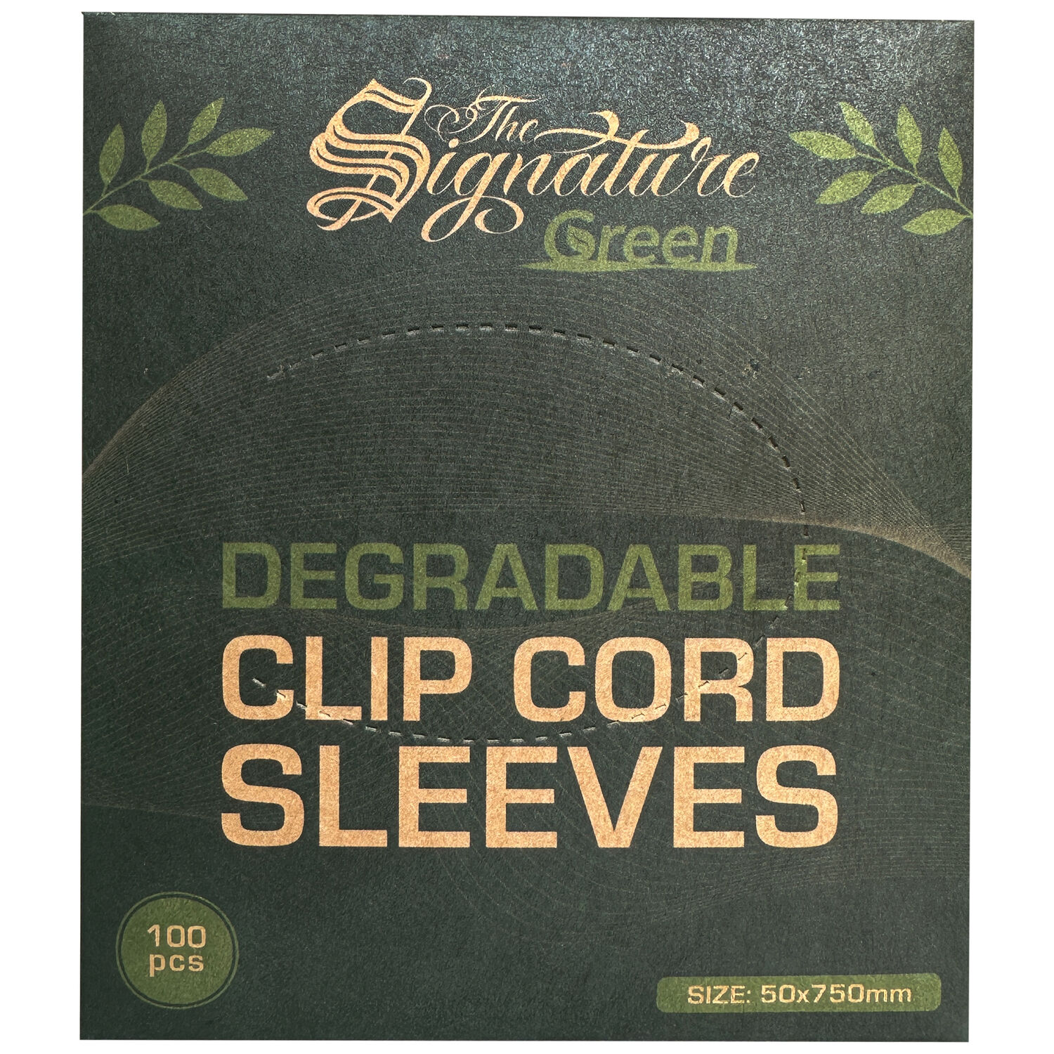 Manchons de clipcord biodégradables 50x750mm Emballage des manchons de clipcord biodégradables, 50x750mm, The Signature Green