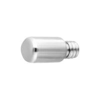 Broche de guérison dermique en titane argenté Accessoire en titane argenté avec filetage externe, isolé sur fond blanc