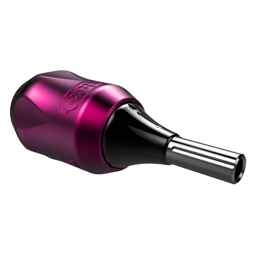 Pinkes Darklab Click Ergo 32 MM Griff auf weißem Hintergrund
