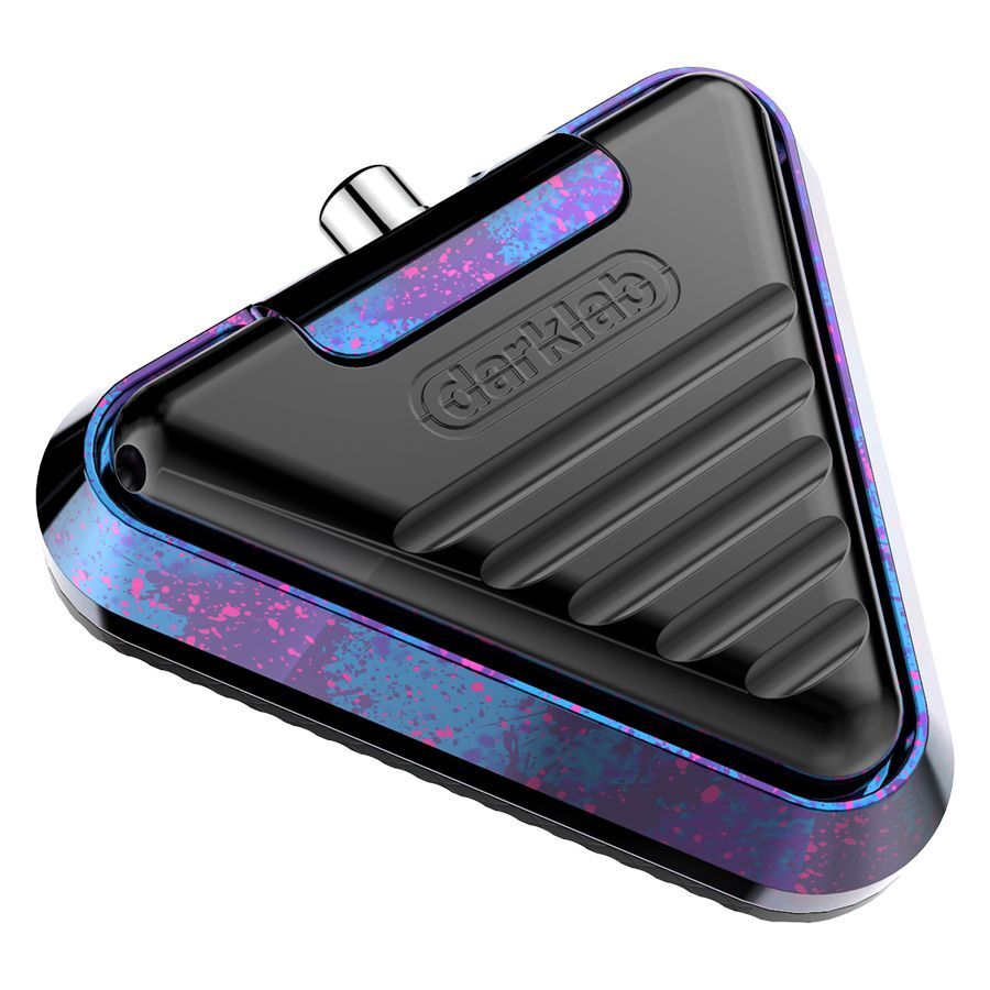 Delta Footswitch en forme triangulaire, noir avec accents rose-bleu, aluminium