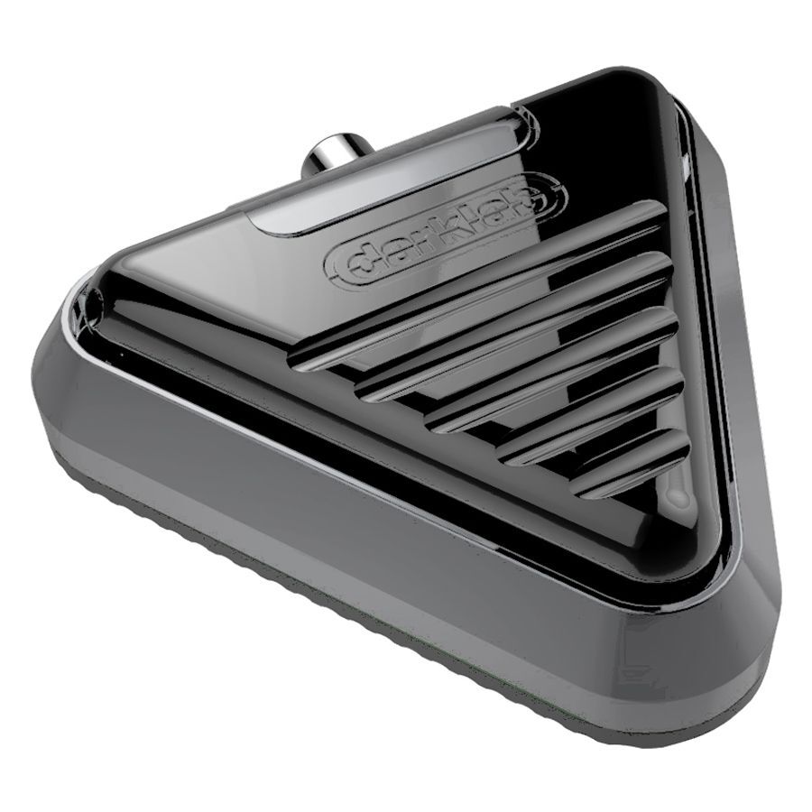 Delta pédale en noir et gris Pédale triangulaire Delta en aluminium noir et gris sur fond blanc