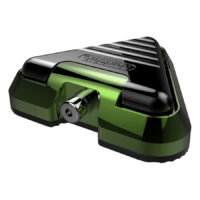 Delta Footswitch Kryptonite en vert et noir Interrupteur au pied triangulaire en vert clair et noir sur fond blanc