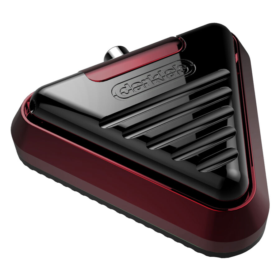 Delta pédale Ruby rouge noir Pédale triangulaire en rouge et noir, aluminium, sur fond blanc
