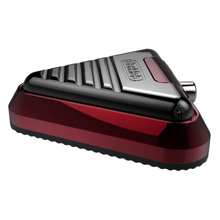 Delta Footswitch Ruby en rouge-noir Delta Footswitch Ruby rouge et noir en aluminium sur fond blanc