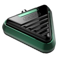 Delta pédale en noir et vert Pédale Delta noire et verte en aluminium sur fond blanc