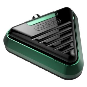 Pédale Delta noire et verte en aluminium sur fond blanc