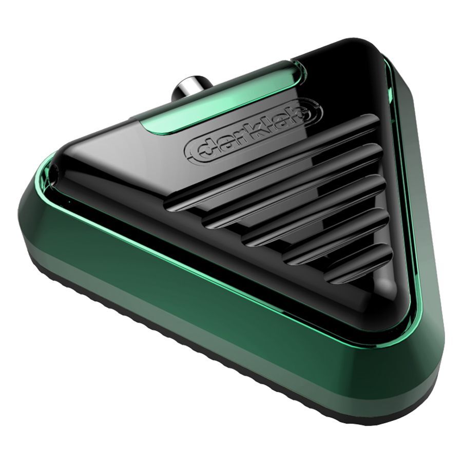 Delta pédale en noir et vert Pédale Delta noire et verte en aluminium sur fond blanc