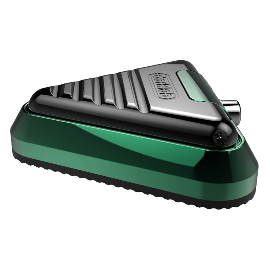 Delta Footswitch Seafoam en noir et vert Delta Footswitch noir et vert en aluminium sur fond blanc