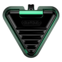 Delta pédale Seafoam en noir-vert Pédale Delta noire et verte en aluminium sur fond blanc
