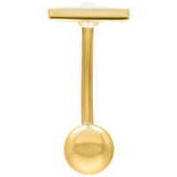Micro Bananabell en or 1,6mm Bananabell en or, épaisseur 1,6 mm, longueur 12,0 mm, sur fond blanc
