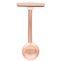 Barre Micro Bananabell en or rose 1,6 mm Bananabell en or rose avec 1,6 mm d'épaisseur et 12 mm de longueur sur fond blanc