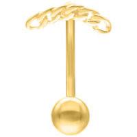 Micro Bananabell Chaîne Dorée 1,2 mm Micro Bananabell doré avec motif chaîne, 1,2 mm d'épaisseur, 8 mm de longueur