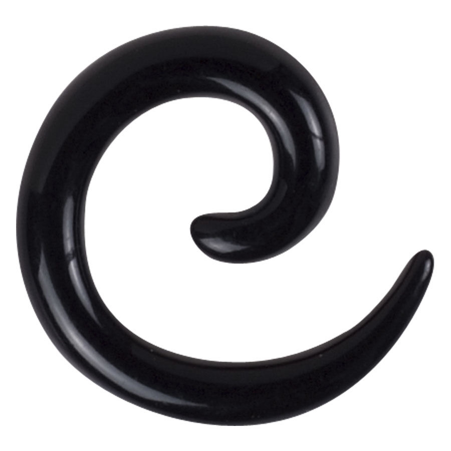 Spirale d'expansion en acrylique noir de Wildcat Spirale d'expansion noire et brillante en PMMA sur fond blanc