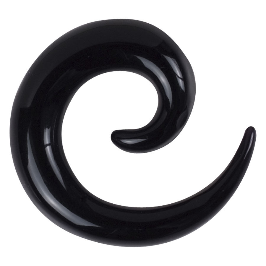 Spirale d'expansion en acrylique noir de Wildcat Spirale d'expansion noire en acrylique avec surface brillante sur fond blanc