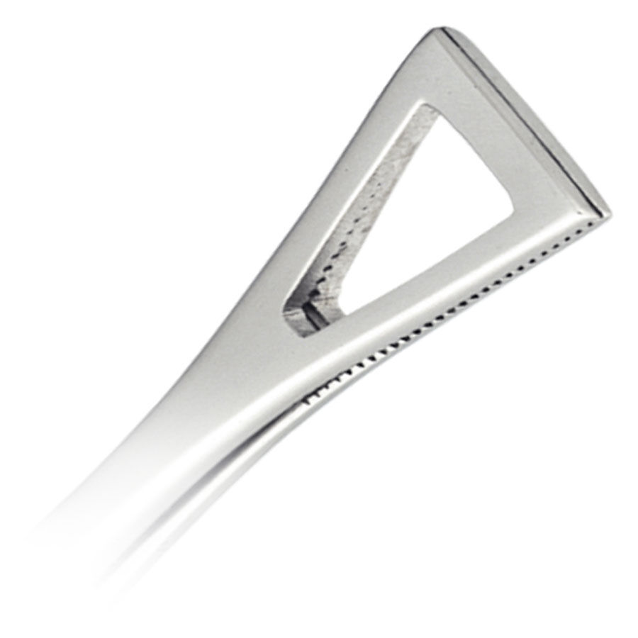 Outil de piercing Wildcat Duval en acier inoxydable Outil de piercing Duval en acier inoxydable argenté sur fond blanc