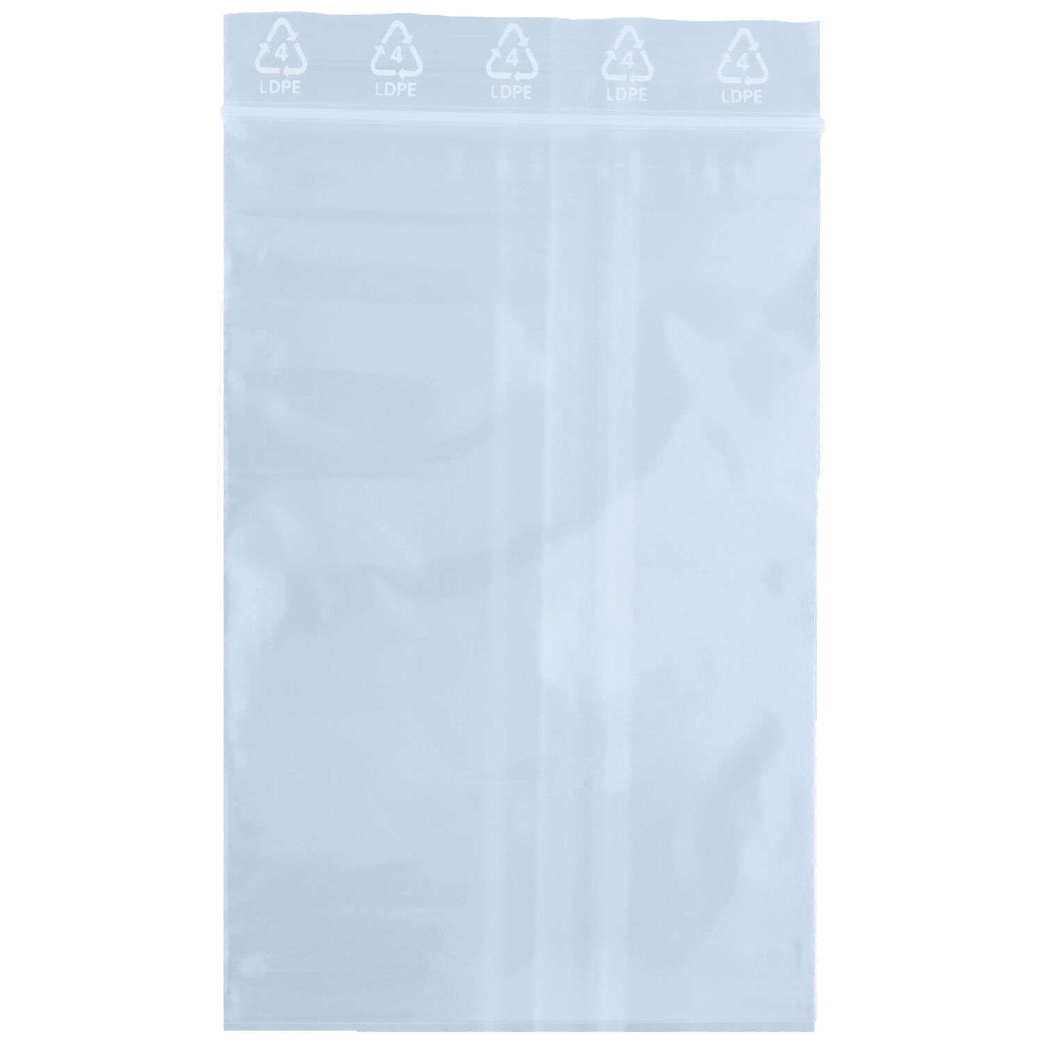 Sac à fermeture transparente 80x120 mm Sac à fermeture transparente en LDPE, 80x120 mm, sur fond blanc