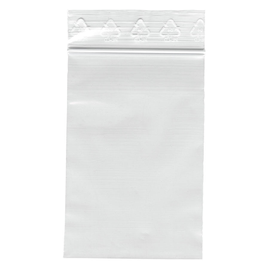 Sachet transparent à fermeture à pression 100x150mm sur fond blanc