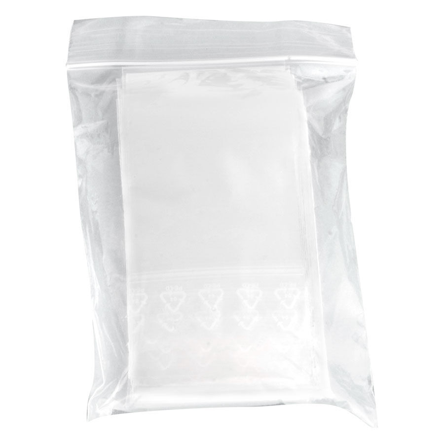 Sachet transparent à fermeture à pression en plastique, 100x150mm, sur fond blanc