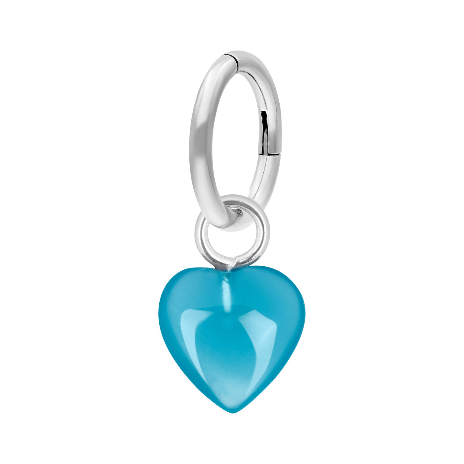 Anneau de nombril cœur bleu en pierre 7mm Anneau de nombril en argent avec pendentif cœur bleu, 7 mm