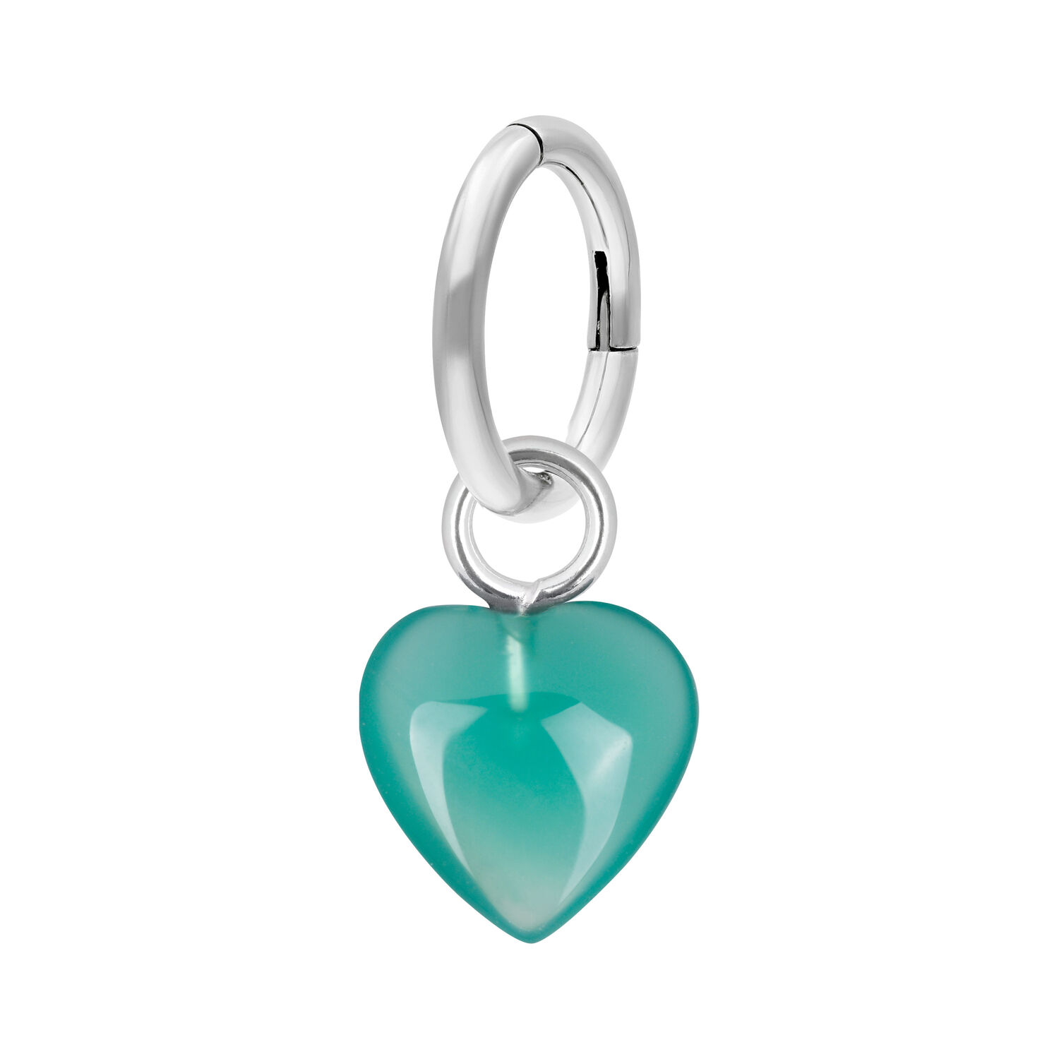Anneau de nombril cœur vert en pierre, 7 mm Anneau de nombril en argent avec pendentif cœur vert, 7 mm