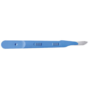 Scalpel stérile à usage unique Fig. 10 bleu sur fond blanc