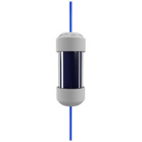 Enbio Magic Filter en blanc et bleu Filtre Enbio Magic cylindrique avec boîtier blanc et centre bleu, sur fond blanc