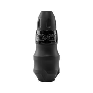 Machine à tatouer FK Irons EXO noire en aluminium sur fond blanc
