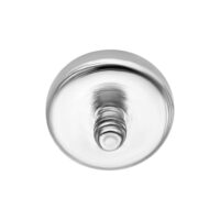 Embout de piercing en titane argenté 4,0 mm Embout de piercing rond en titane argenté avec surface lisse sur fond blanc