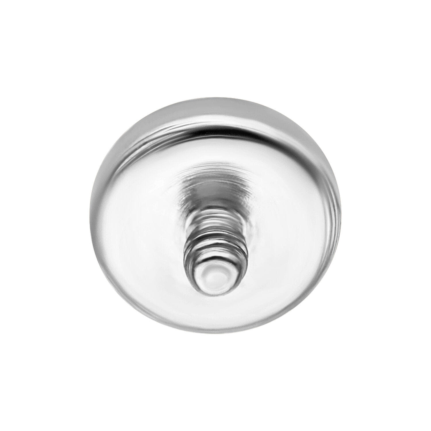 Embout de piercing en titane argenté 4,0 mm Embout de piercing rond en titane argenté avec surface lisse sur fond blanc