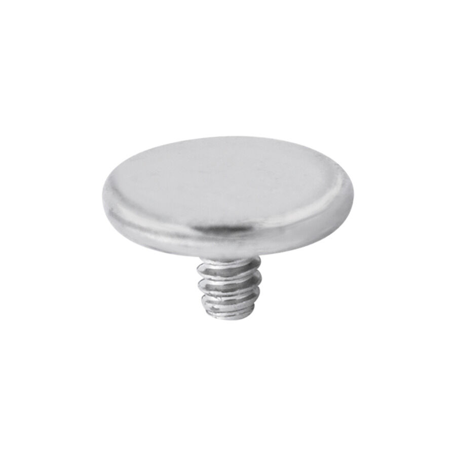 Micro Disc Piercing en titane argenté Micro Disc argenté en titane sur fond blanc