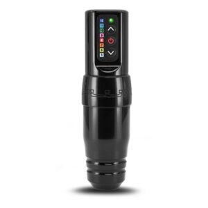 Machine à tatouer FK Irons Microbeau Flux S noire sur fond blanc