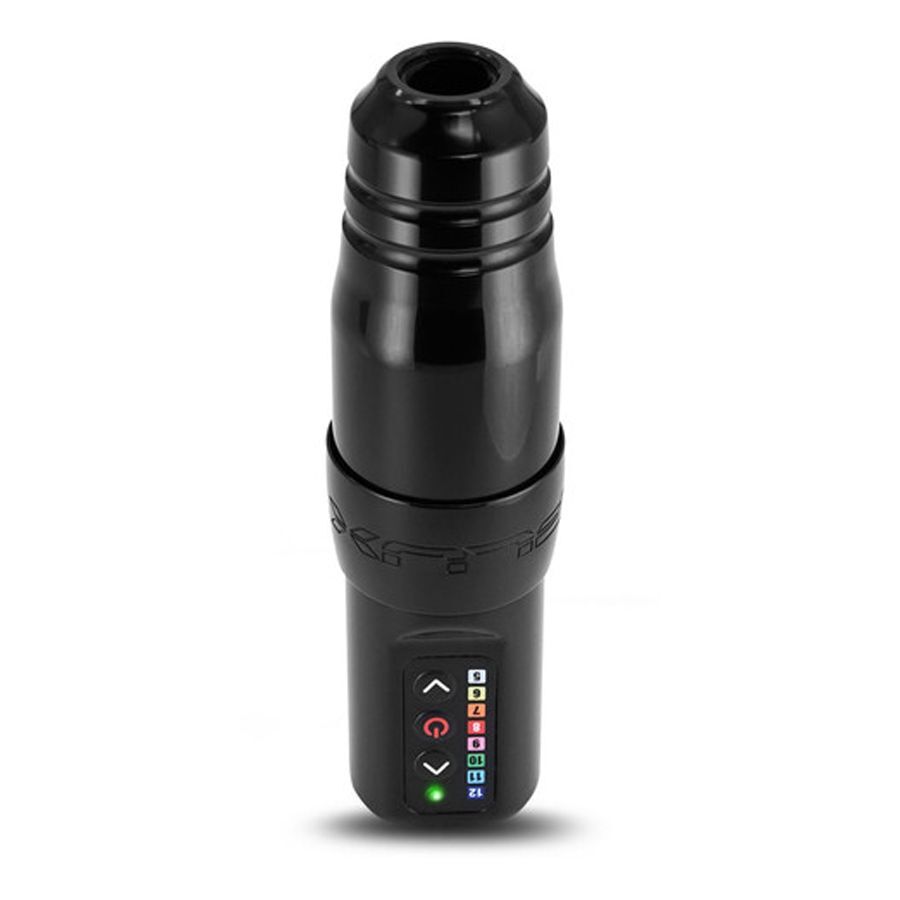FK Irons Microbeau Flux S en noir Machine à tatouer FK Irons Microbeau Flux S noire sur fond blanc