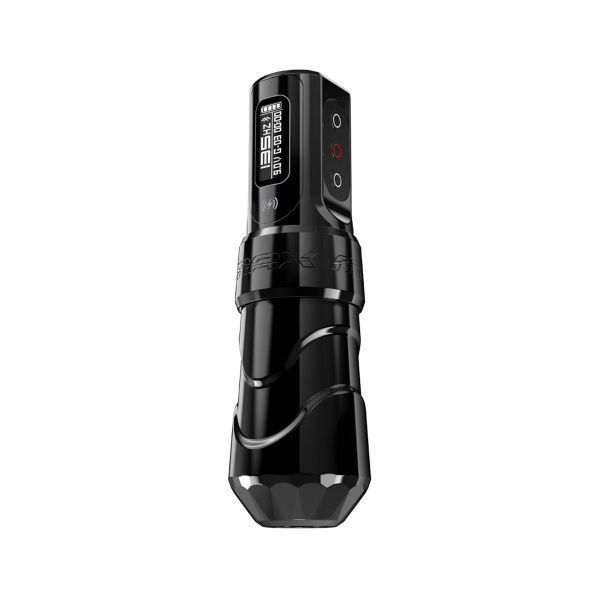 FK Irons Max avec One Powerbolt, Noir Machine à tatouer FK Irons Max noire avec One Powerbolt sur fond blanc
