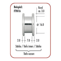 Tunnel en argent en acier chirurgical Tunnel en argent en acier chirurgical 316L avec filetage externe, Ø 16,0 mm