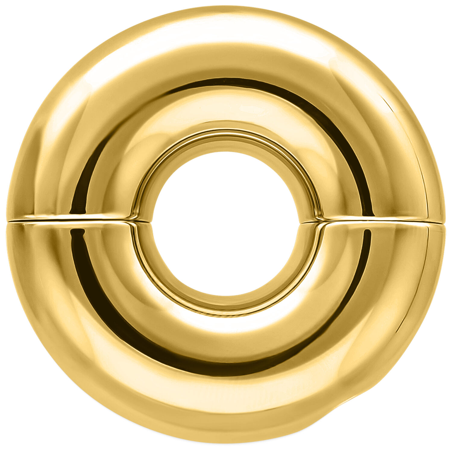 Anneau Tribal Dream doré en acier chirurgical Anneau intime rond en or en acier chirurgical sur fond blanc