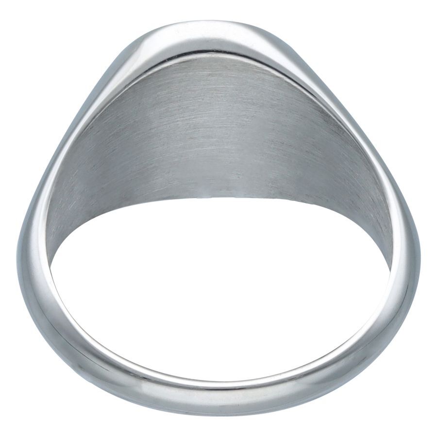 Bague basique en argent personnalisable Bague en argent en acier chirurgical 316L sur fond blanc