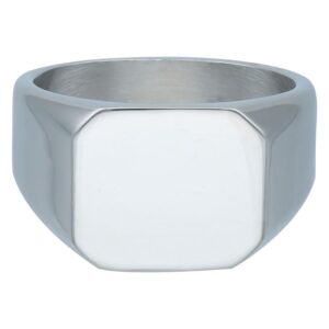 Anneau basique en acier chirurgical 316L argenté sur fond blanc