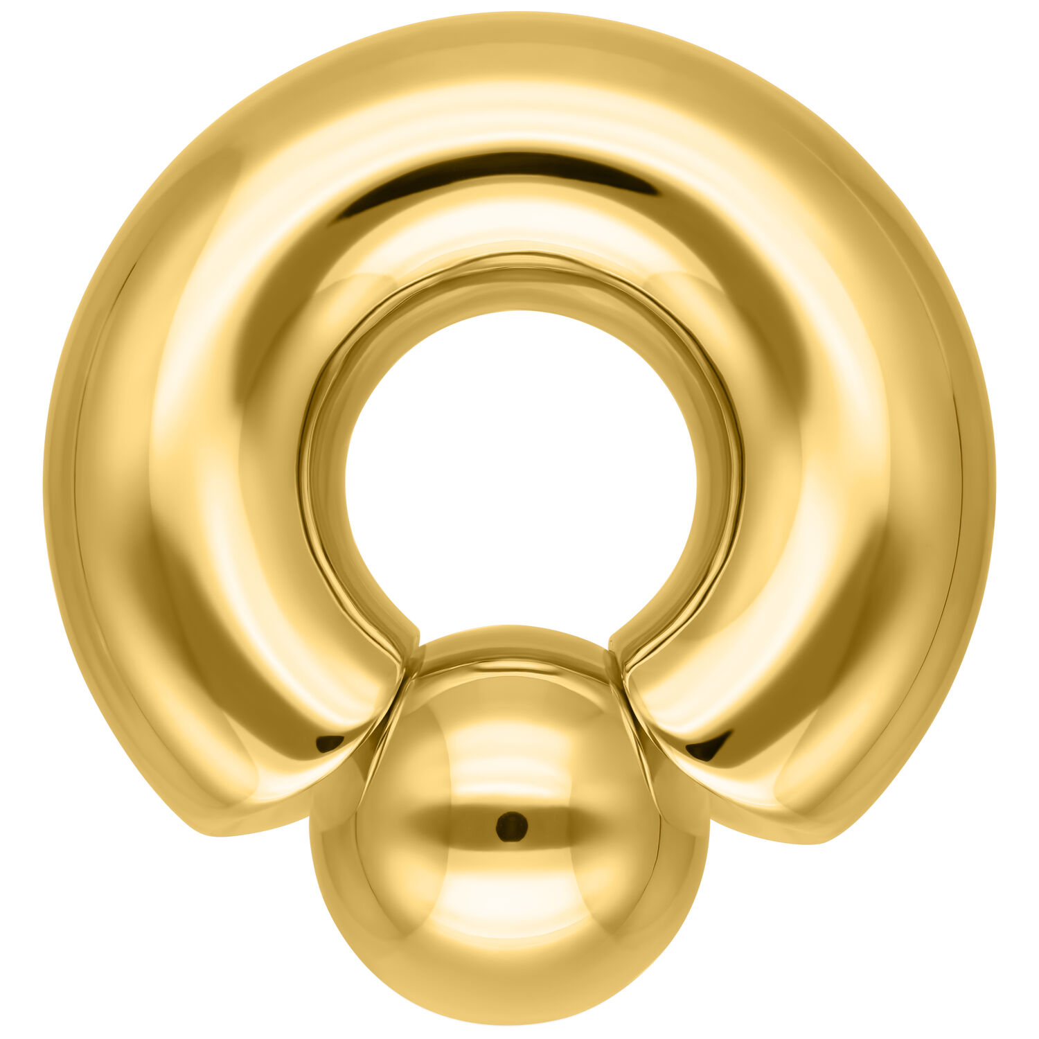 Anneau Monster Screw In doré, 12 mm d'épaisseur Anneau Monster Screw In doré avec 12 mm d'épaisseur et 19 mm de diamètre intérieur sur fond blanc